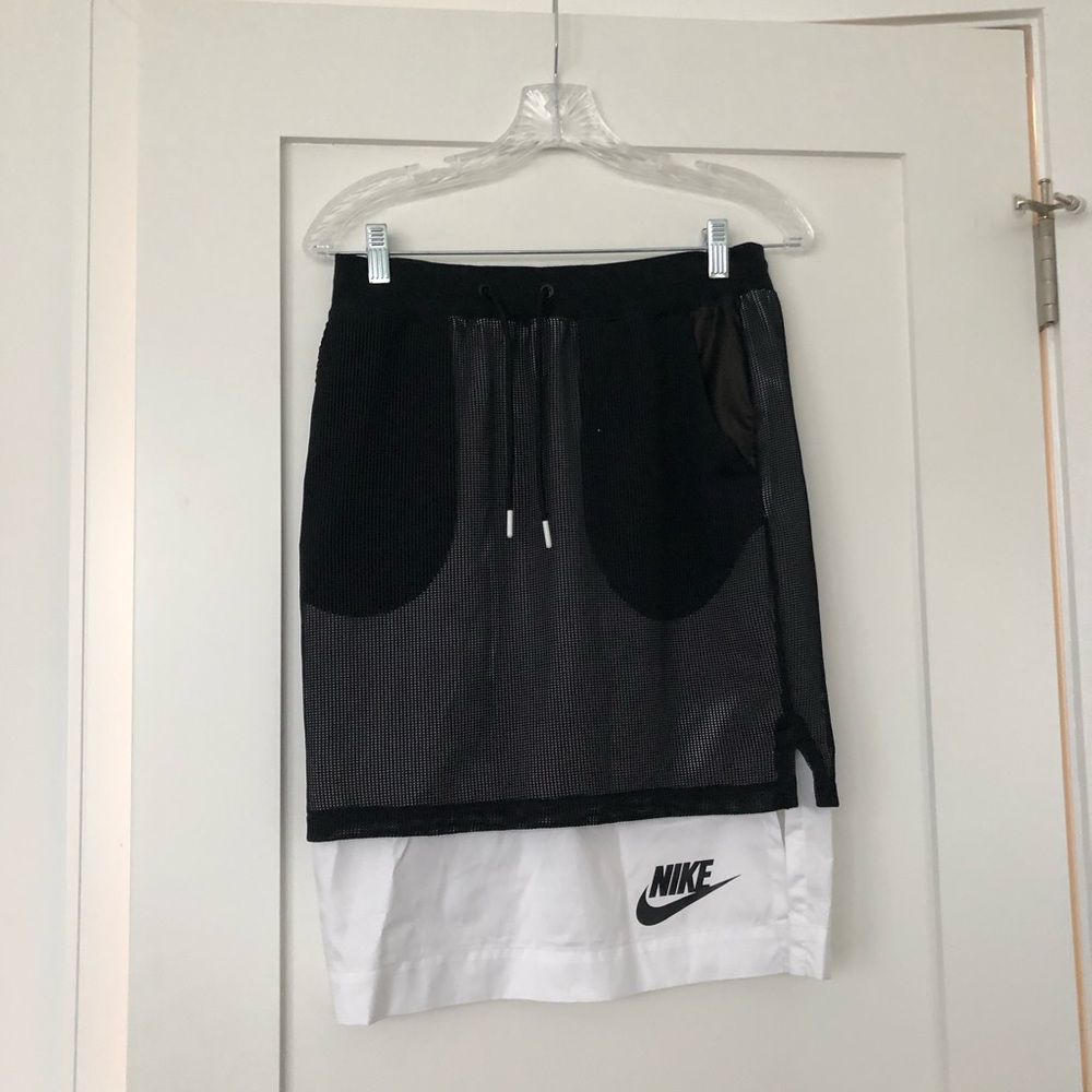 Nike Monochrome drawstring Mesh pencil midi skirt